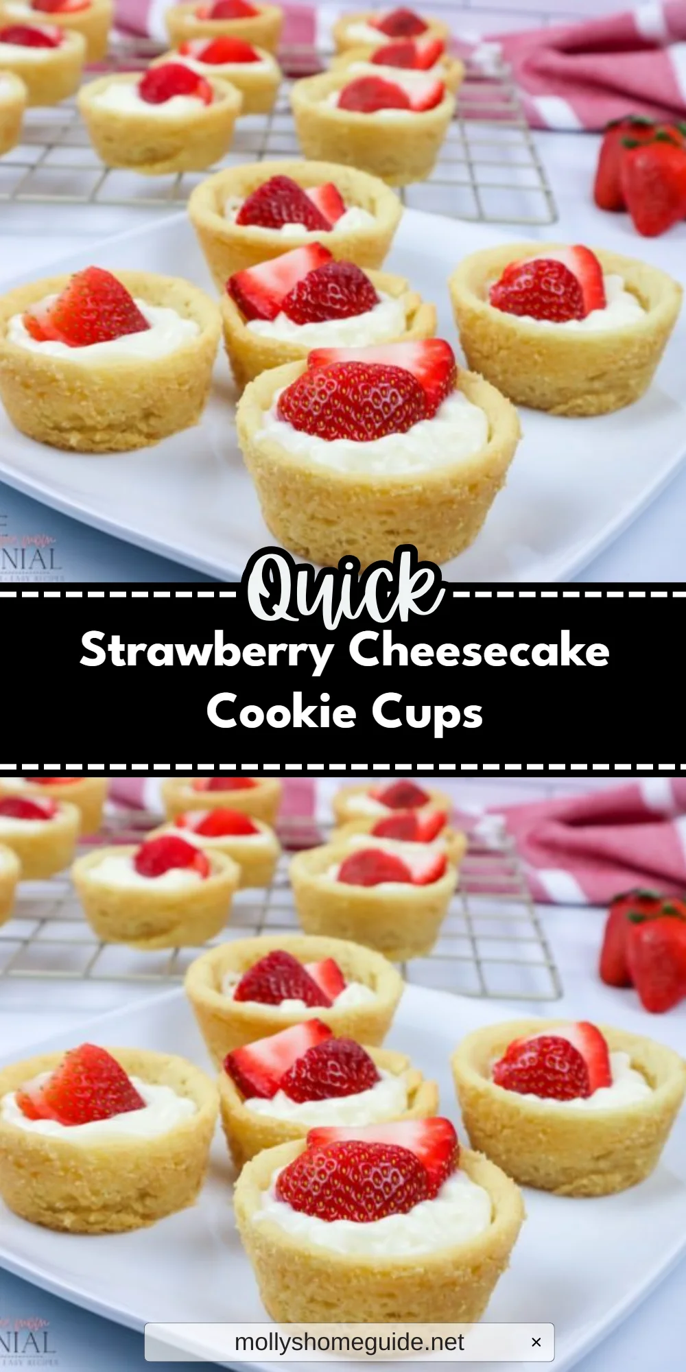 Strawberry Cheesecake Cookie Cups