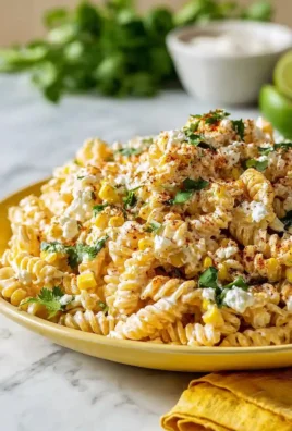 Bowl of elote pasta salad made with Greek yogurt and fresh ingredients